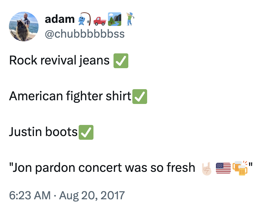 A funny meme about an American Fighter shirt from Twitter